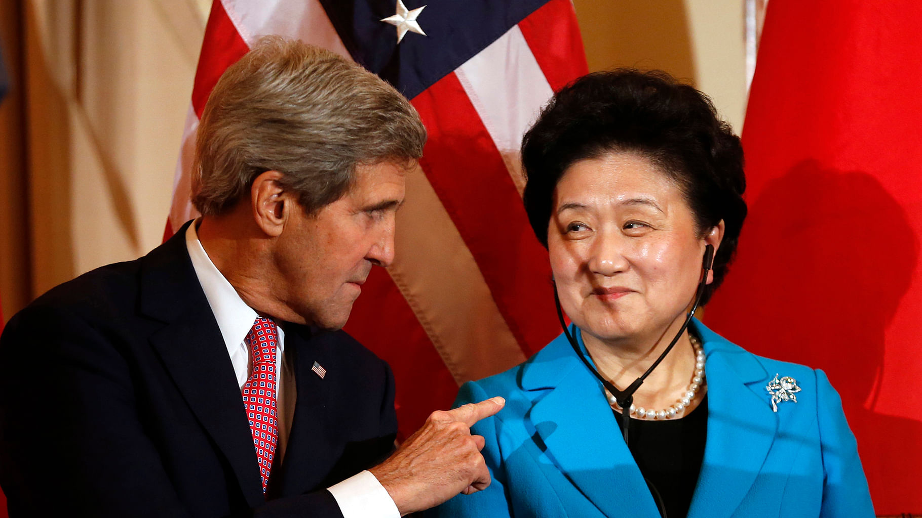 US Secretary of State John Kerry and Chinese Vice Premier
Liu Yandong (R) in Washington. (Photo: Reuters)