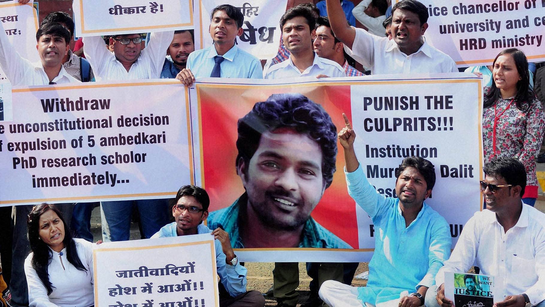 Students protesting against Rohith Vemula’s suicide. (Photo: PTI)
