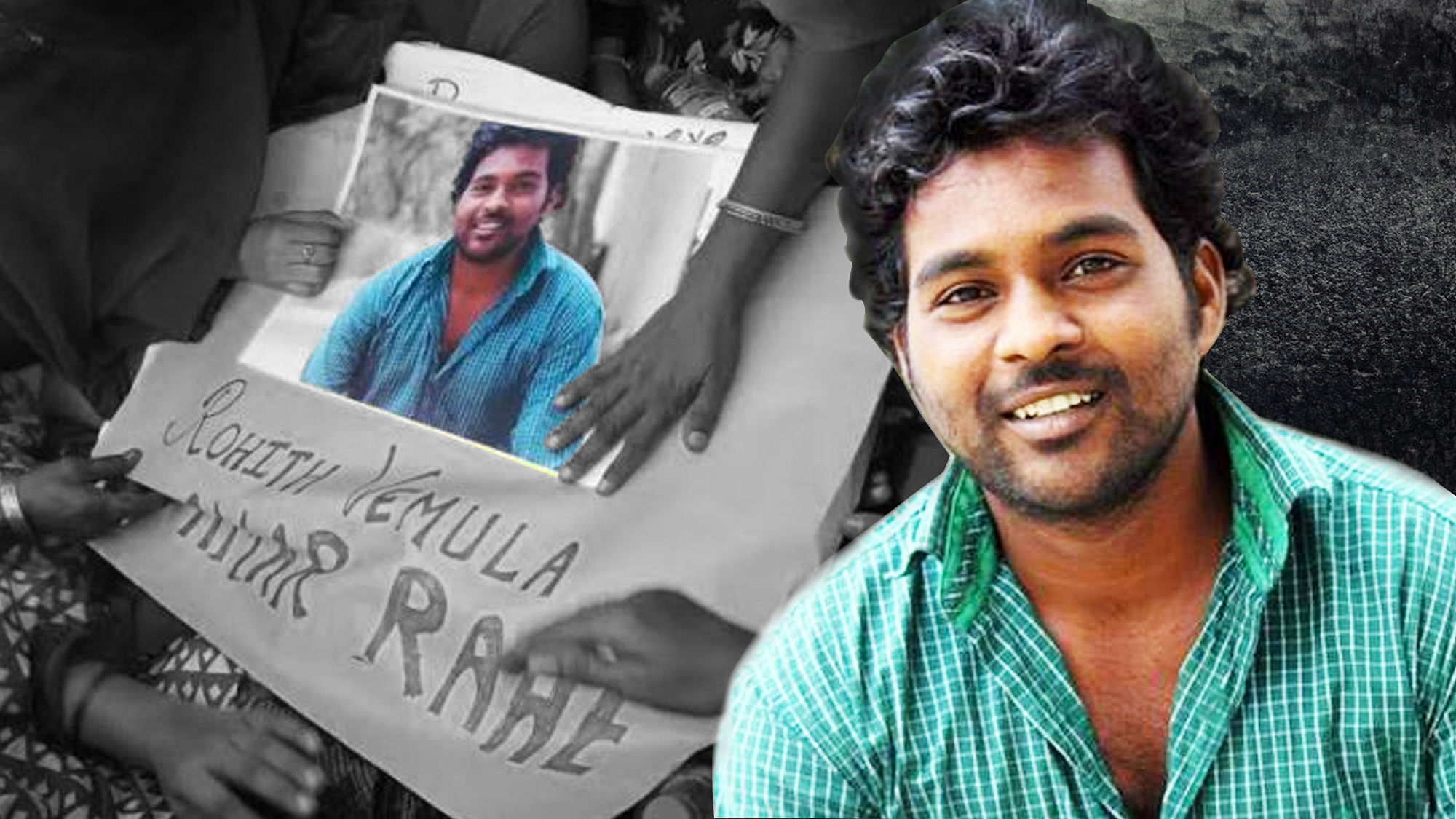  Vemula’s mother Radhika, sister Neelima and brother Raju, who visited the campus, demanded that “those responsible for his death” be brought to book. (Photo: Altered by <b>The Quint)</b>