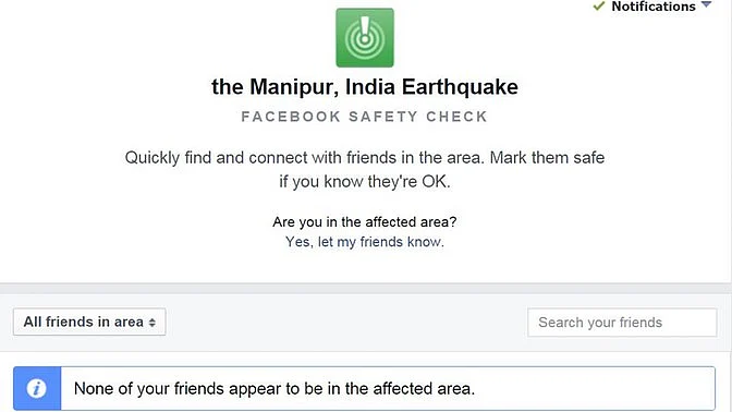 Facebook Safety Mark for Manipur is active. (Photo: Facebook screengrab)
