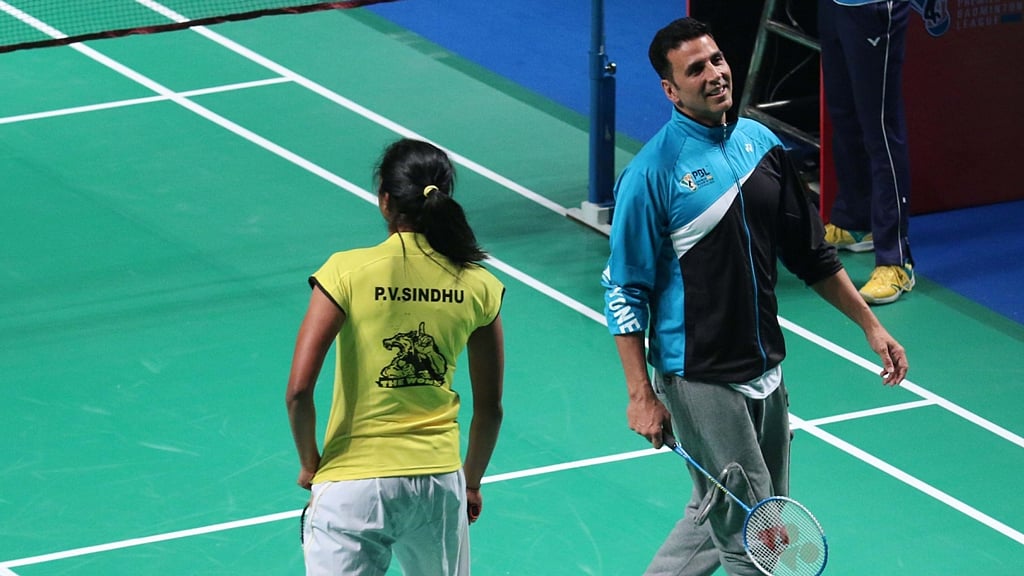 In Pics Akshay Kumar and Other Film Stars Play Badminton in PBL