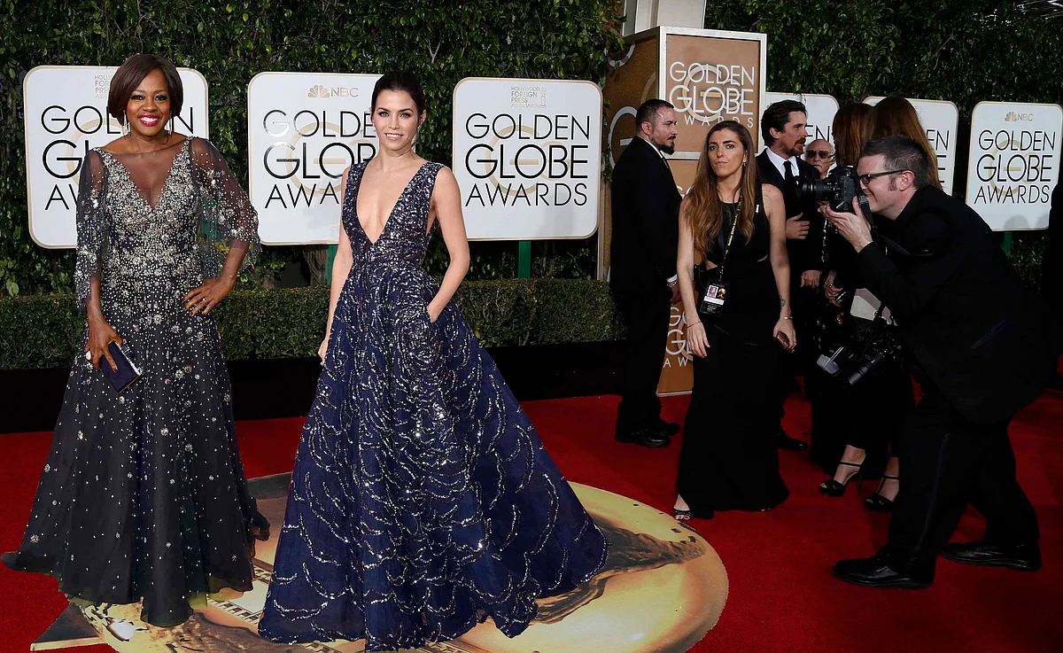 Viola Davis in Marchesa and Jenna Dewan Tatum in Zuhair Murad (Photo: APT)