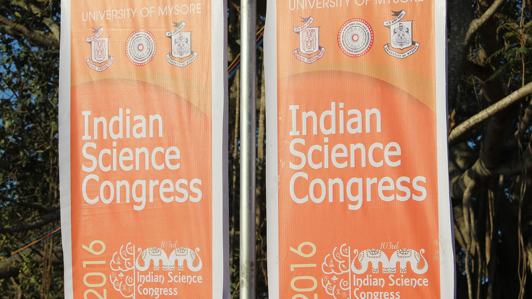 Banners of the 103rd session of the Indian Science Congress. (Photo courtesy: NB Nair)
