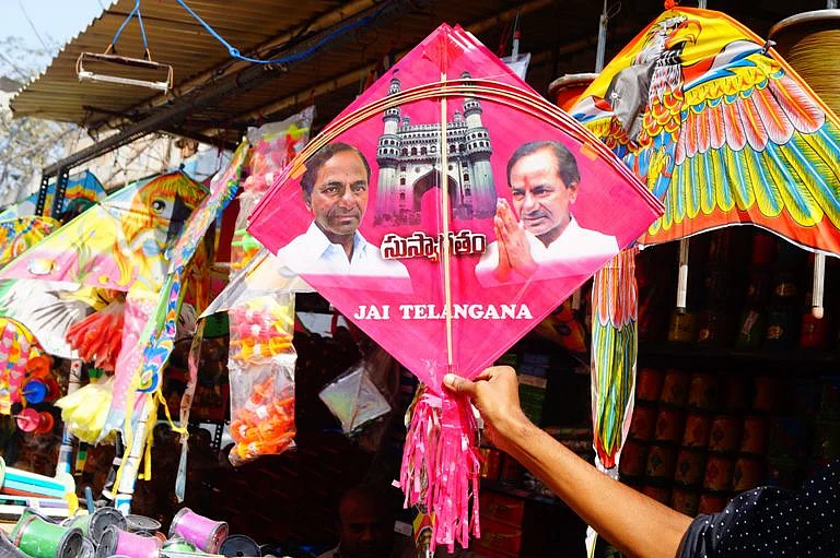 Pink KCR kites. (Photo Courtesy: The News Minute)