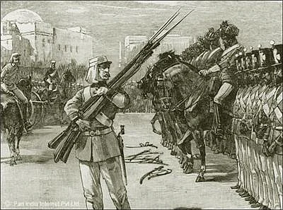The Revolt of 1857 taught the British that religion was an evocative issue for Indians after which a concerted ‘Divide & Rule’ policy was followed. Language was a consequent victim. (Photo Courtesy: <a href="http://www.indiaonline.in/about/Profile/History/Indian-History/IndependentMovement/Mutiny-of-1857.html">India Online</a>)