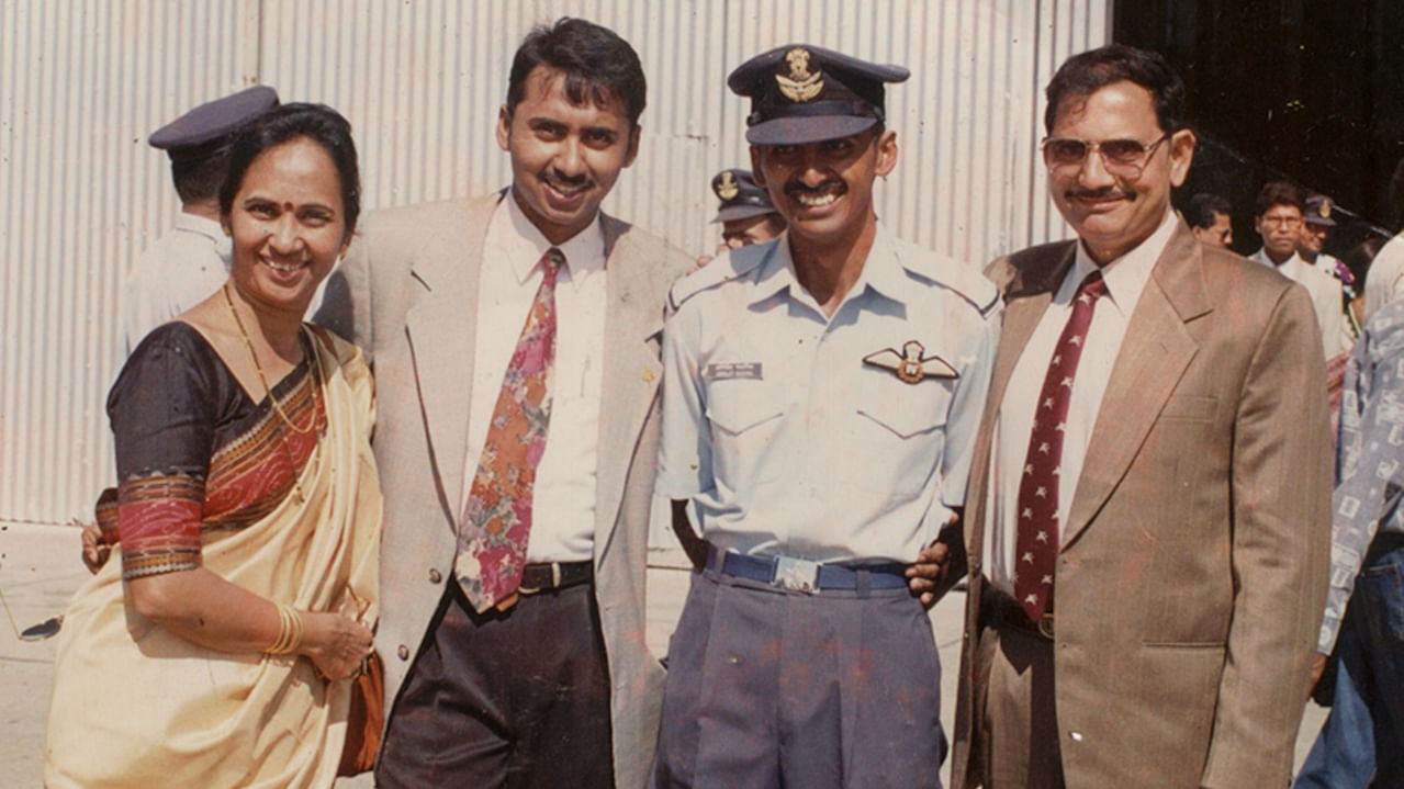 Abhijit Gadgil (second from right), with his family on the occasion of his commissioning by the IAF. (Photo: Kedar Anil Gadgil)