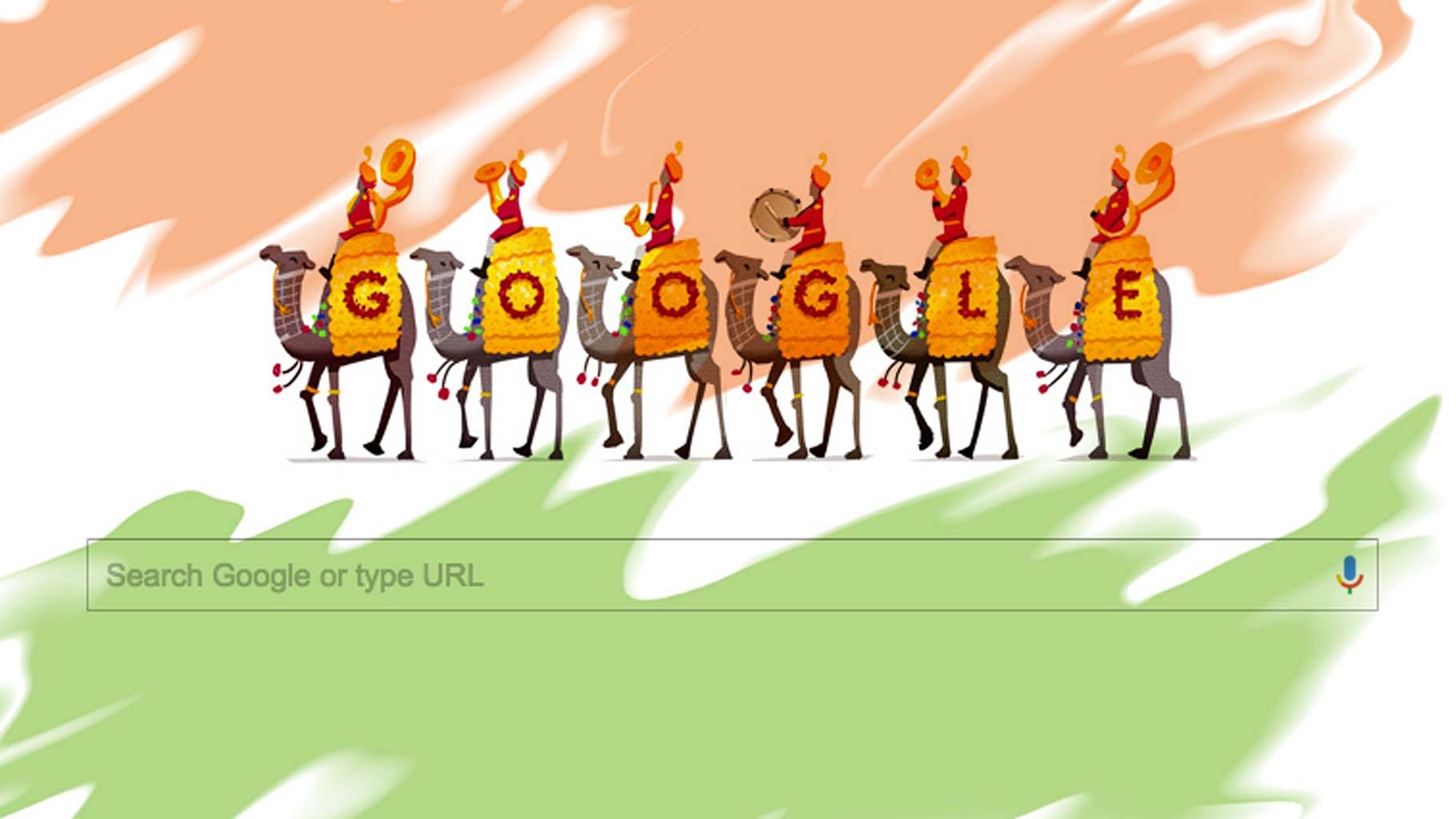 Screengrab of the Google Doodle on Republic Day. (Photo altered by <b>The Quint</b>)