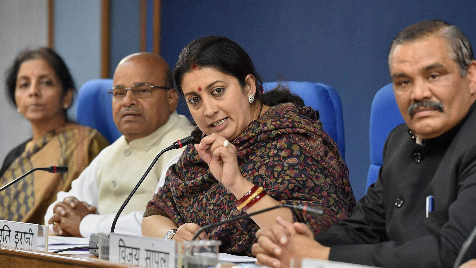 File image of Union Minister Smriti Irani.&nbsp;<a href="http://www.thequint.com/section/India"></a>
