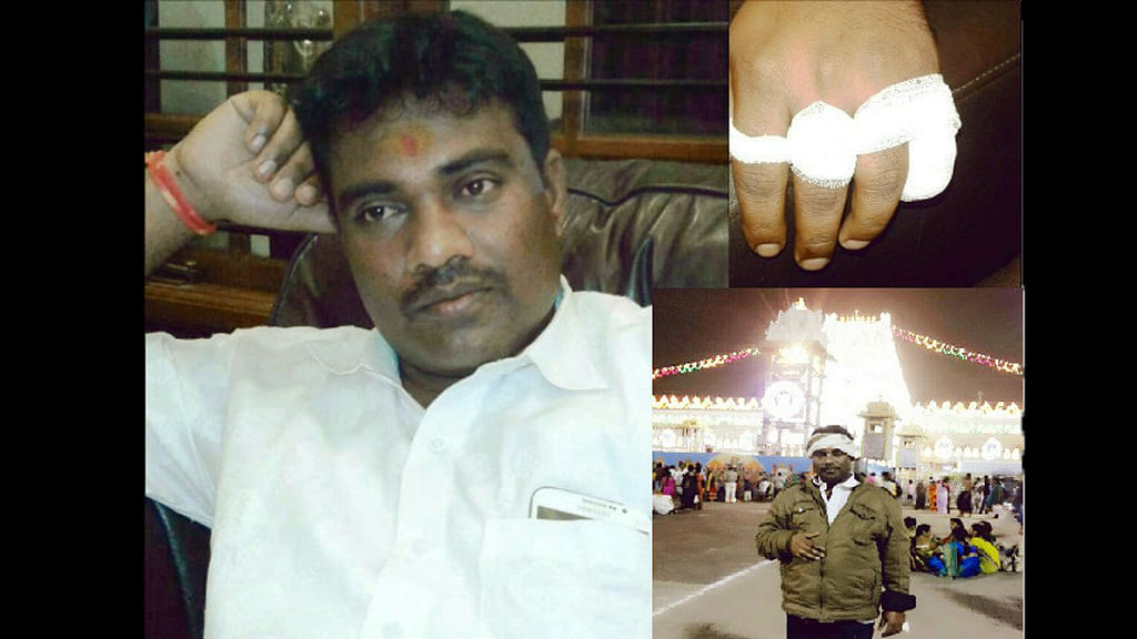 Suresh K claims he cut off his  finger for Sonia Gandhi and Rahul Gandhi (Photo Courtesy: The News Minute)