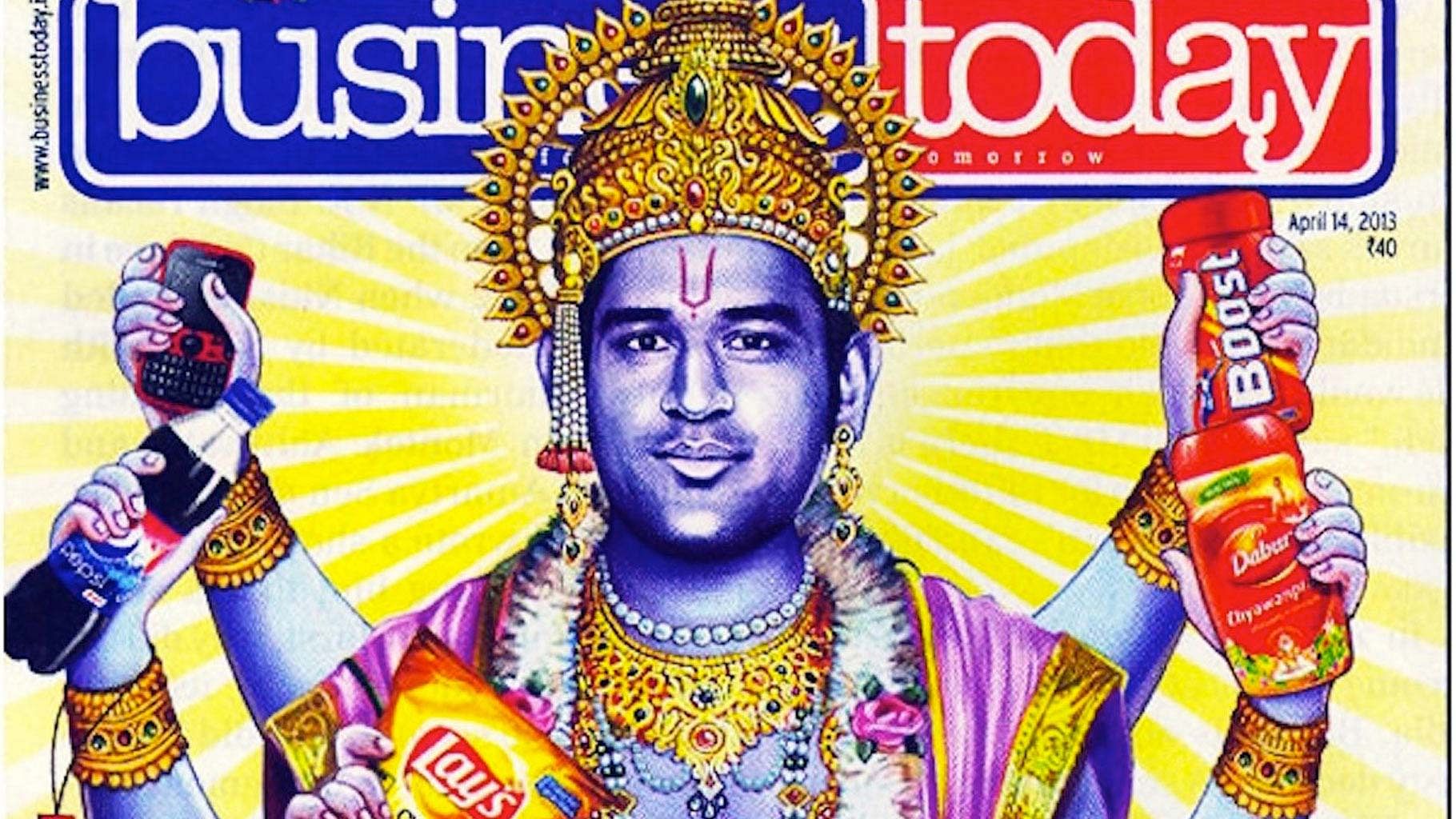 MS Dhoni as Vishnu on the cover of <i>Business Today</i> hurt ‘religious sentiments.’ (Photo courtesy: <i>Business Today</i>)