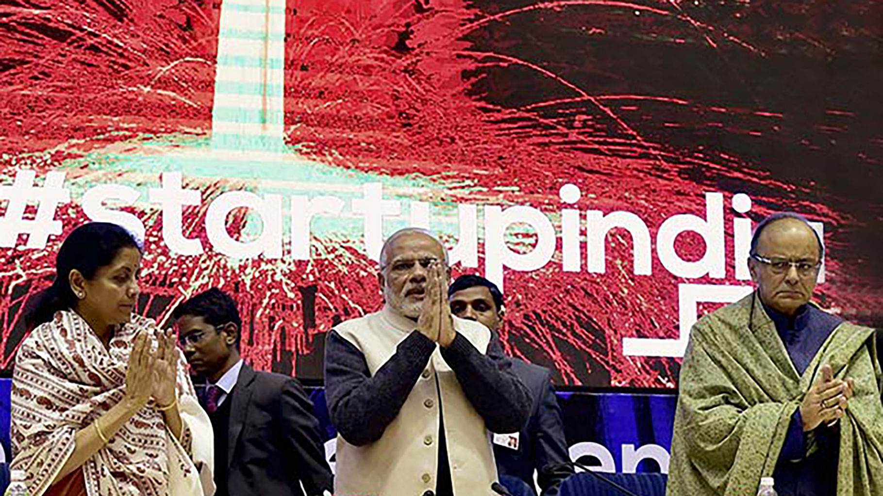 Prime Minister Narendra Modi at the Startup India event in
New Delhi. (Photo: PTI) &nbsp; &nbsp; &nbsp;