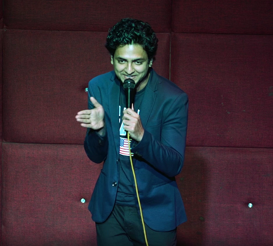 Stand-up comic Kenny Sebastian on stage at his recent gig. (Photo: YouTube screenshot)