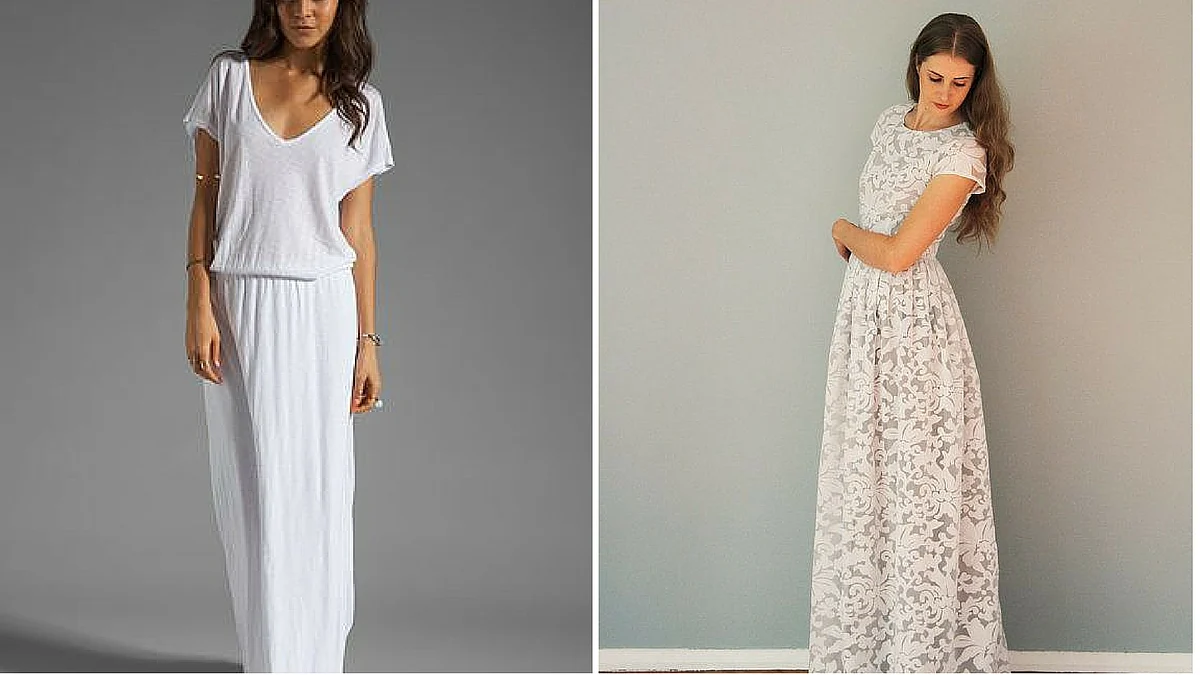 White maxi dresses remain fashionable for the many choices of fabric. (Photo Courtesy: Pinterest)