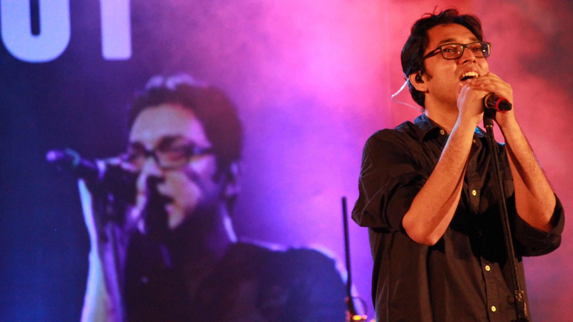Music composer-singer Anupam Roy performs at a concert in Delhi. (Photo: Nikita Jain)