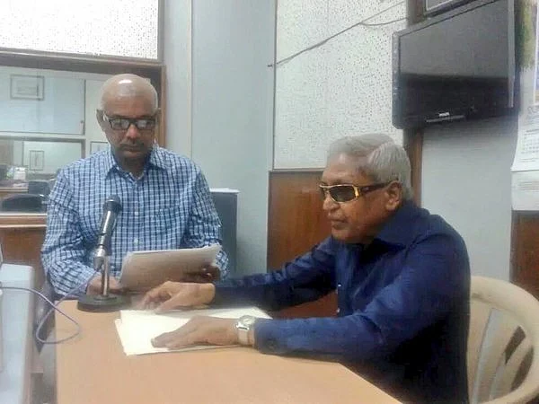 Patil reading out the news. (Photo: IANS)
