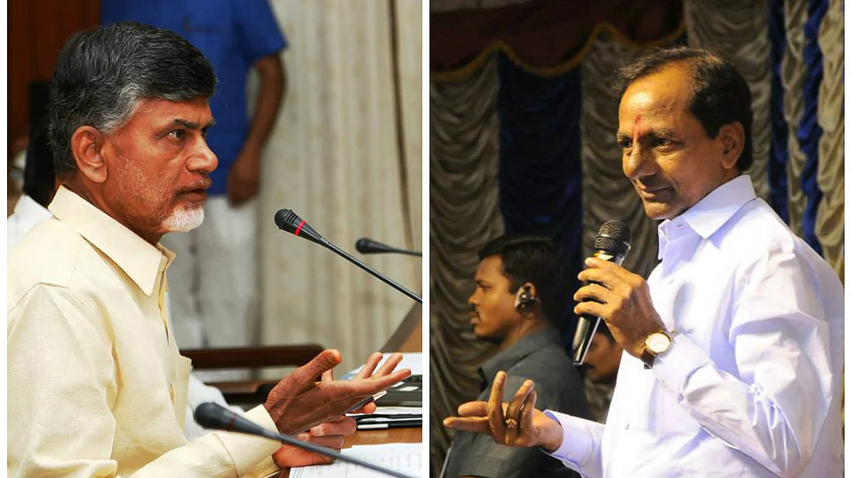 Andhra Pradesh Chief Minister Chandrababu Naidu and Telangana CM K Chandrasekhar Rao.