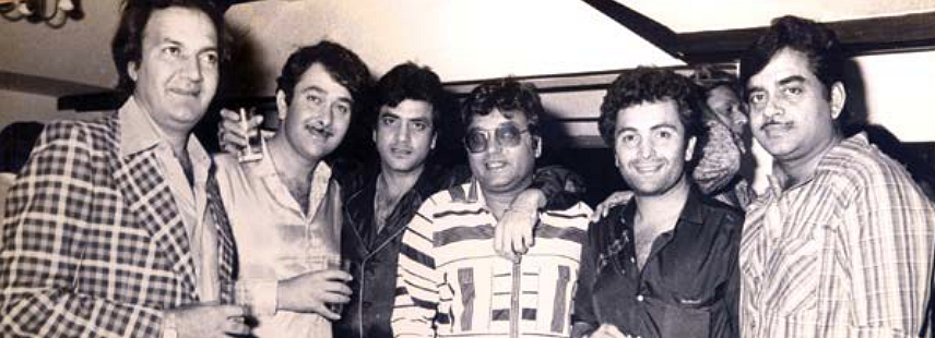 Prem Chopra, Randhir Kapoor, Jeetendra, Subhash Ghai, Rishi Kapoor and Shatrughan Sinha (Photo courtesy: Om Books International)