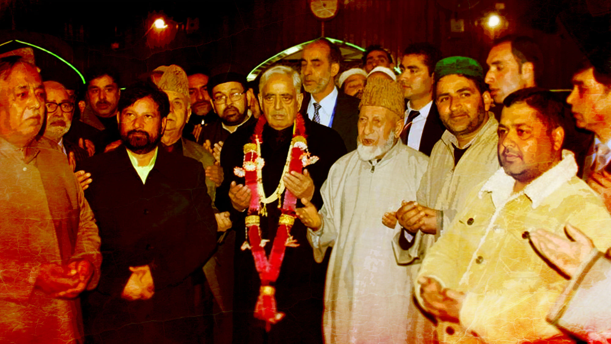 A state as complicated as Jammu and Kashmir required Mufti <i>sahib’s</i> vast political experience, his unflinching advocacy of India-Pakistan dialogue and his love for the people of the state. (Photo Courtesy: <a href="https://www.facebook.com/Muftimohammadsayeed/photos/pb.1411239649188257.-2207520000.1452242392./1456219904690231/?type=3&amp;theater">Facebook</a>/Altered by <b>The Quint</b>)