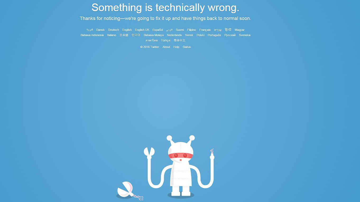 Twitter’s lost its arm. (Photo: Twitter screengrab) 