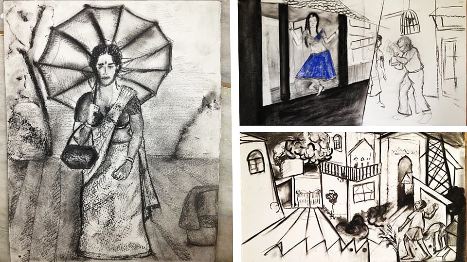 Chintan Updhyay’s sketches. (Photo provided to <b>The Quint </b>by Khalid Mohamed)