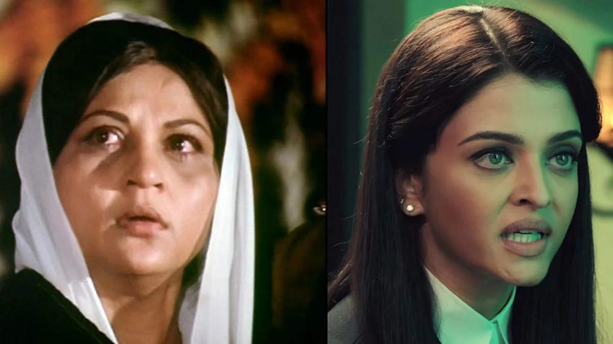 Nirupa Roy in <i>Amar Akbar Anthony</i> (L) and Aishwarya Rai in <i>Jazbaa </i>(R)