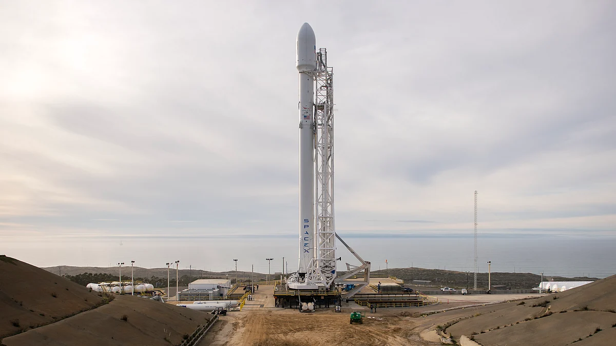 The SpaceX Falcon 9 rocket. 