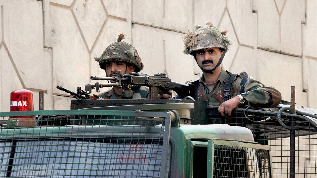 Security beefed up at Pathankot Air Force base during the visit of PM Narendra Modi following a recent attack by terrorists on the base, January 9, 2015. (Photo: PTI)