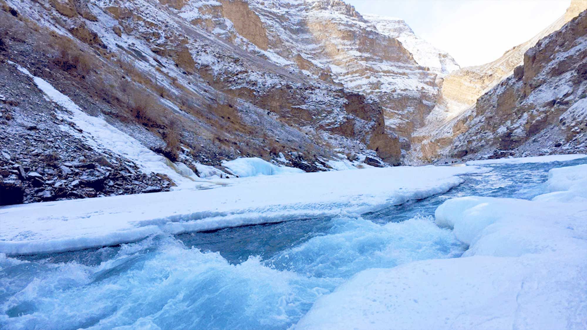 

The frozen Zanskar river in Ladakh (Photo: Praman Narain)