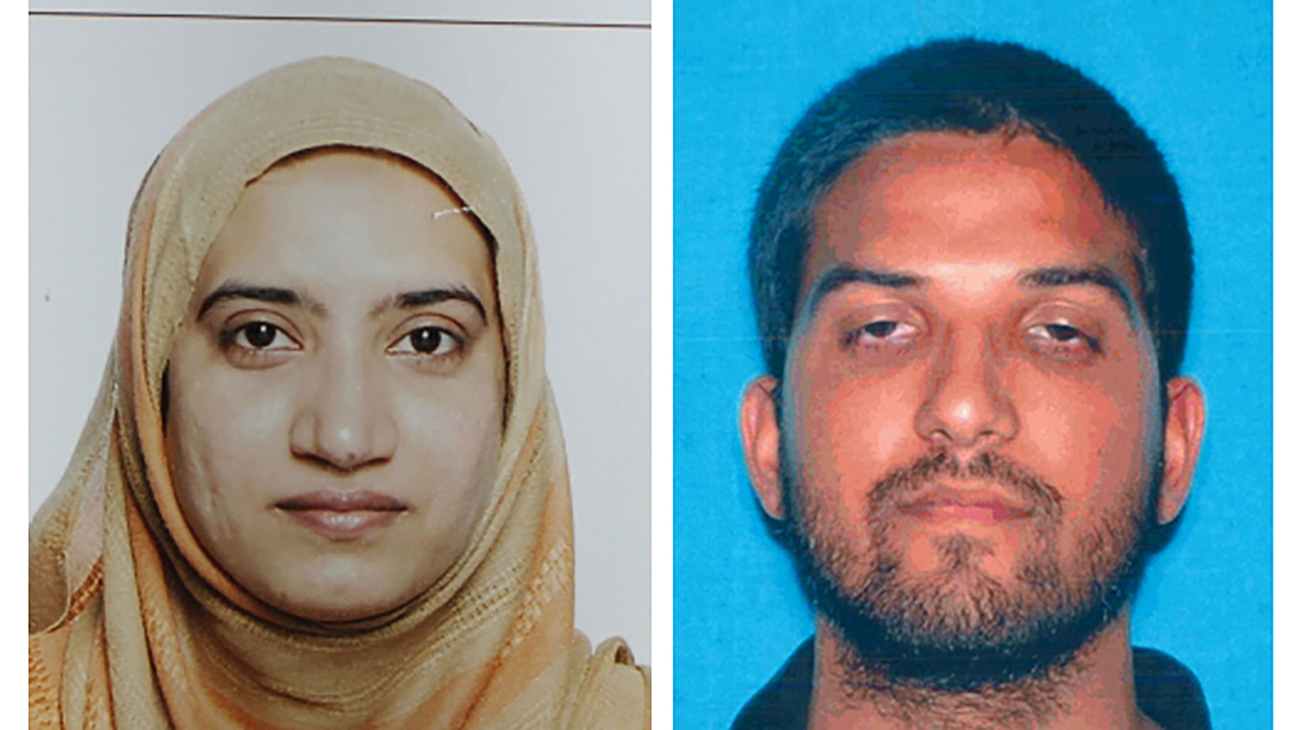  California shooting suspects Tashfeen Malik, left, and Syed Rizwan Farook. (Photo: AP)
