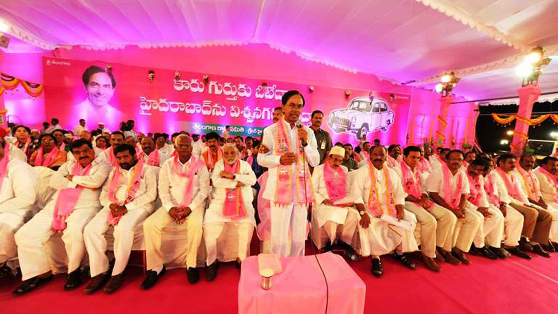 

Telangana Rashtra Samiti won the Greater Hyderabad Municipal Council elections. (Photo Courtesy: <i>The News Minute</i>)