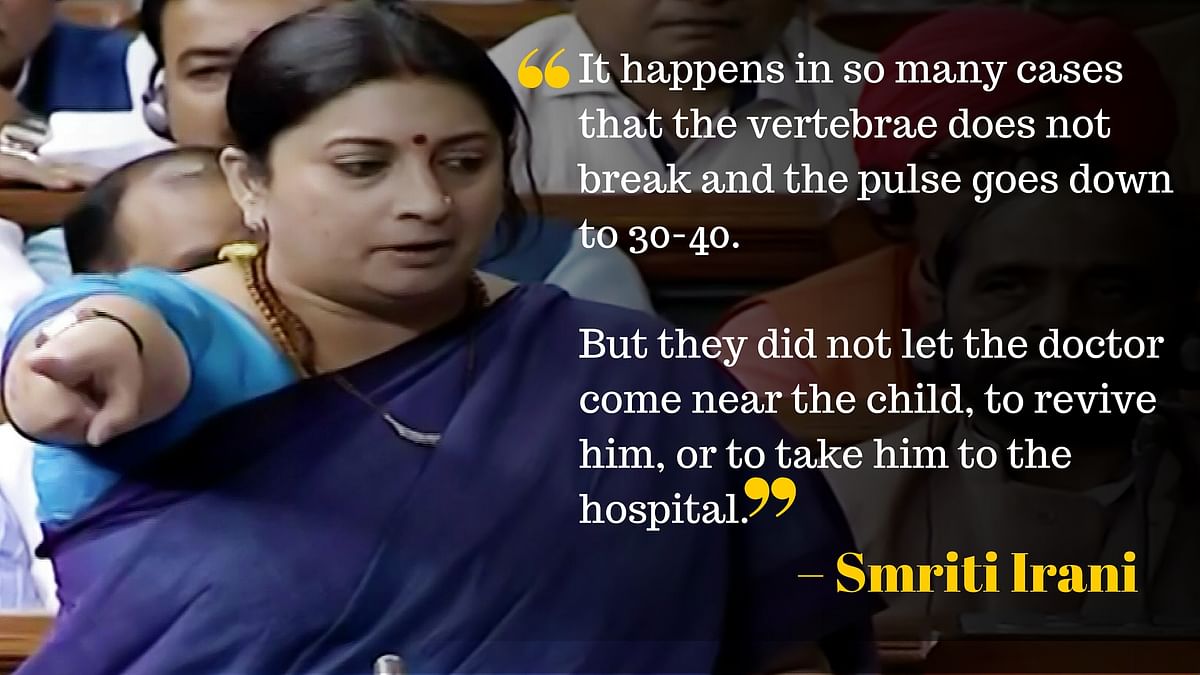 Did Smriti Irani knowingly or unknowingly mislead the Parliament?
