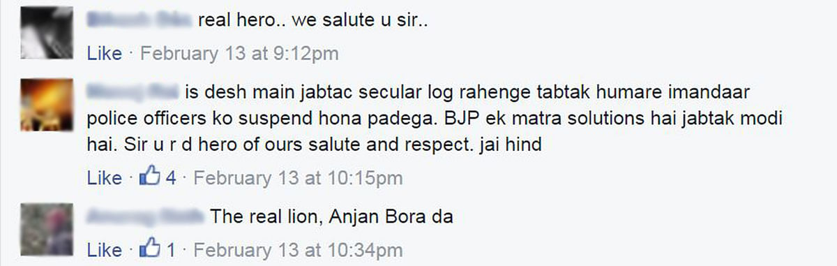 Assam Police DSP Anjan Bora was reportedly suspended following hateful comments against Muslims on Facebook.