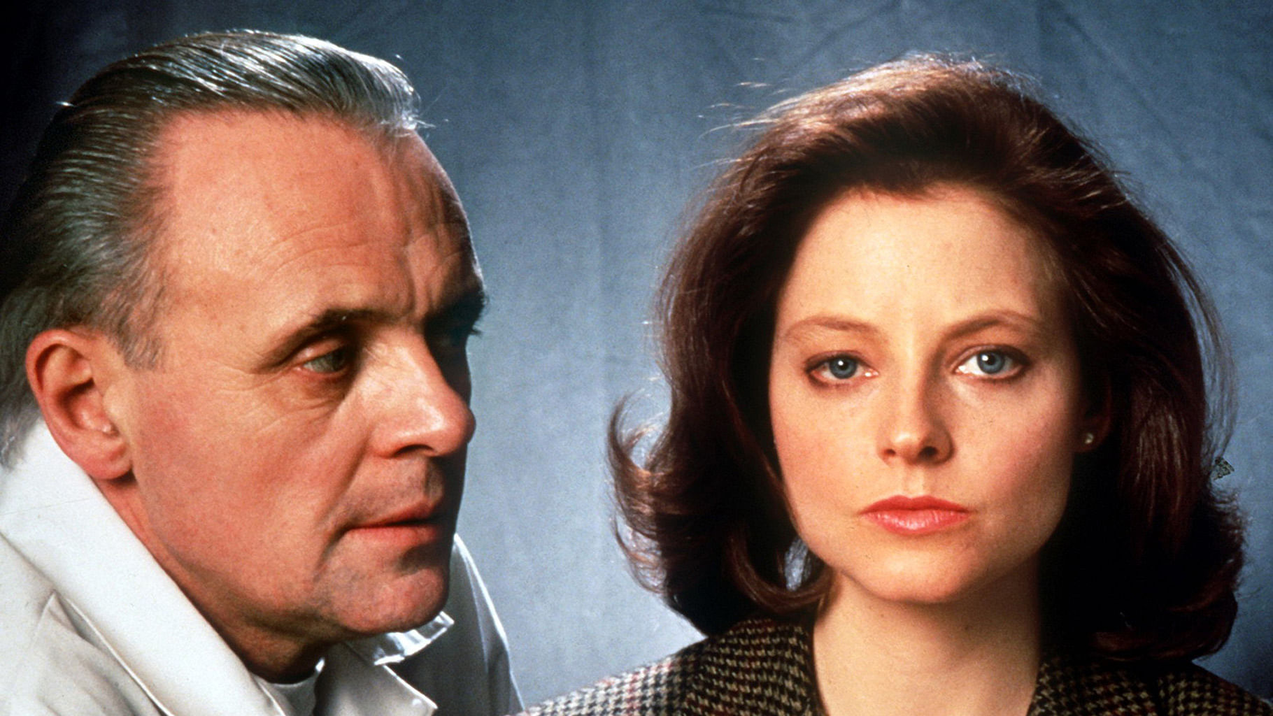 Anthony Hopkins and Jodi Foster in a scene from <i>Silence of the Lambs</i>