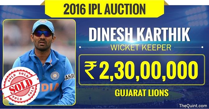 The Gujarat Lions bought Karthik for Rs 2.3 crore. Samson emerged as the highest paid keeper in the IPL auctions.
