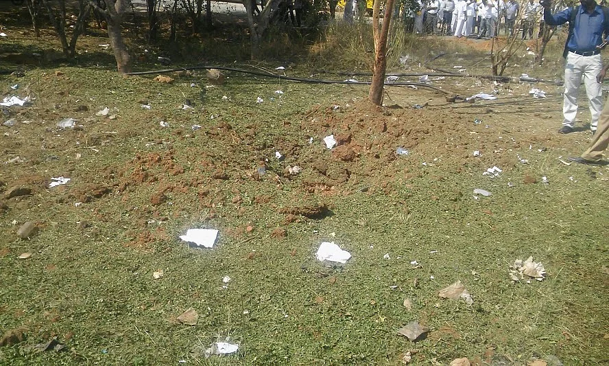 Pieces of shattered glass-windows and windshield scattered due to alleged meteor explosion. (Photo: The News Minute)