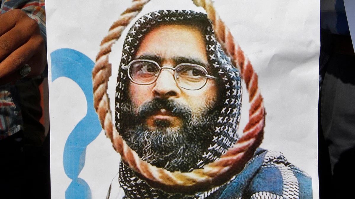 Afzal Guru was hanged at Tihar Jail in Delhi. 