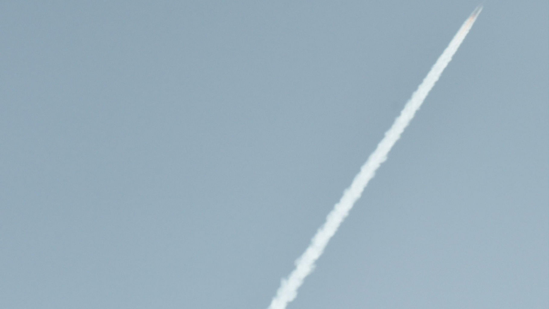 In this image released by Japan’s Kyodo News agency, an unidentified object is photographed in the sky from Dandong, China, near the North Korean border, Sunday, 7 Feb 2016, at the same time a North Korea rocket was allegedly launched.  (Photo: AP)