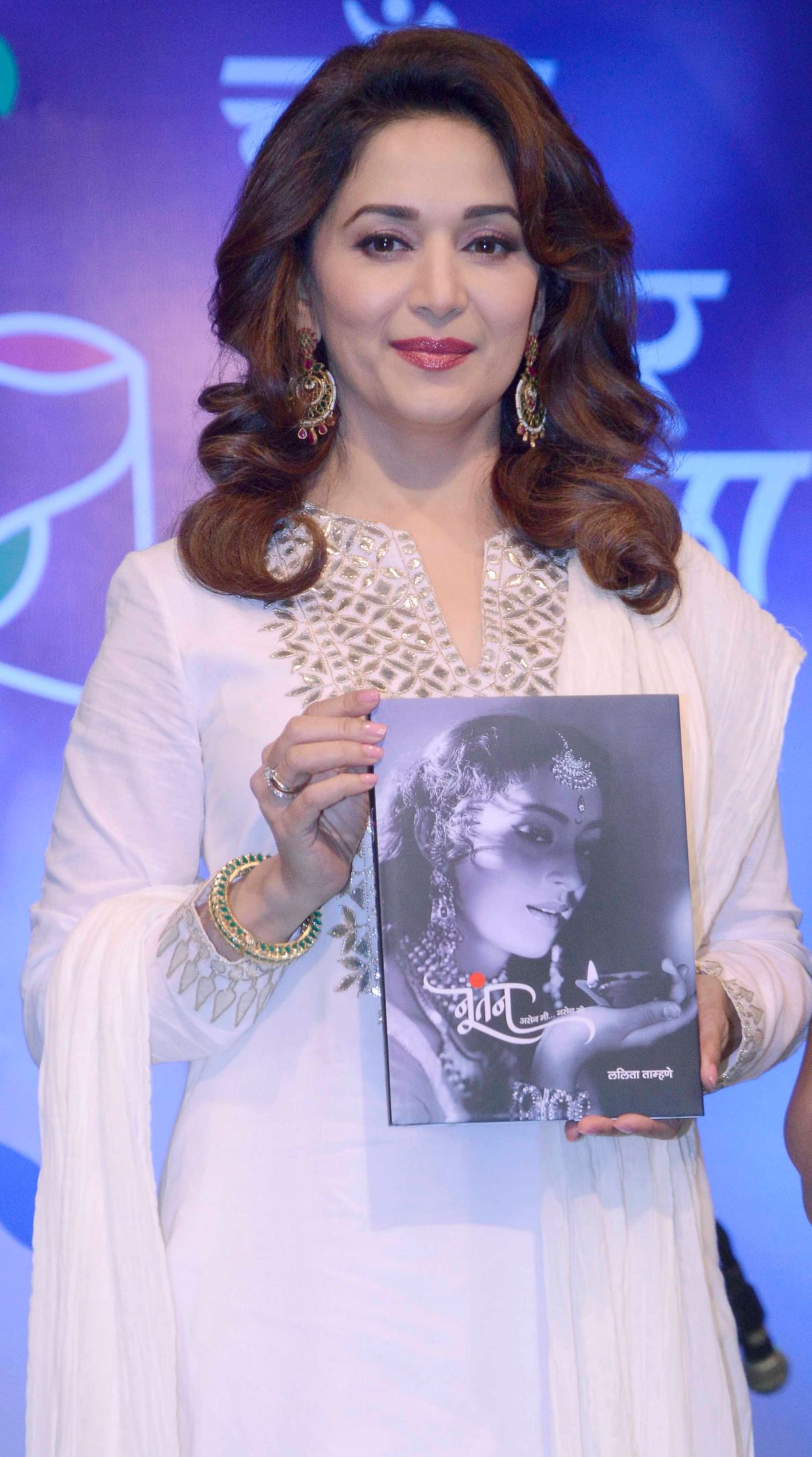 Madhuri Dixit launches Nutan’s biography penned by Lalita Tamhane