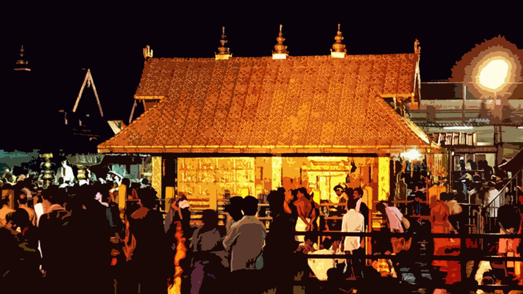 Sabarimala Temple, Kerala denies entry of women and girls between 10-50 years into the temple. (Photo: <b>The Quint</b>)