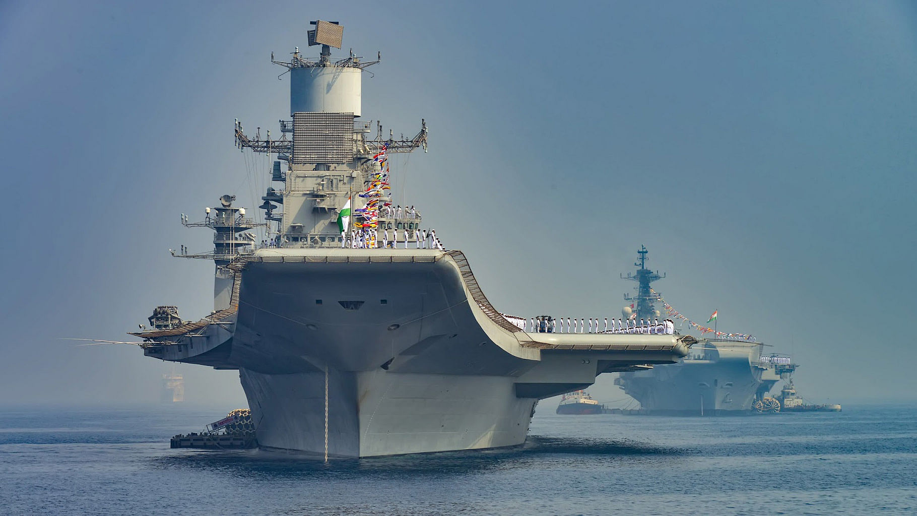 One of the aircraft carriers at the IFR 2016. (Photo: <a href="https://ifr16.indiannavy.gov.in/photo-gallery.htm#nanogallery/nanoGallery/6247708126361057393">International Fleet Review</a>)