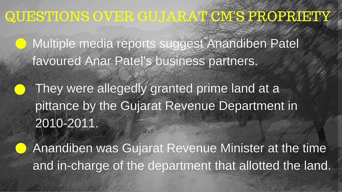 A controversy over a land deal by her daughter has landed the the Gujarat CM Anandiben Patel in a political storm. 