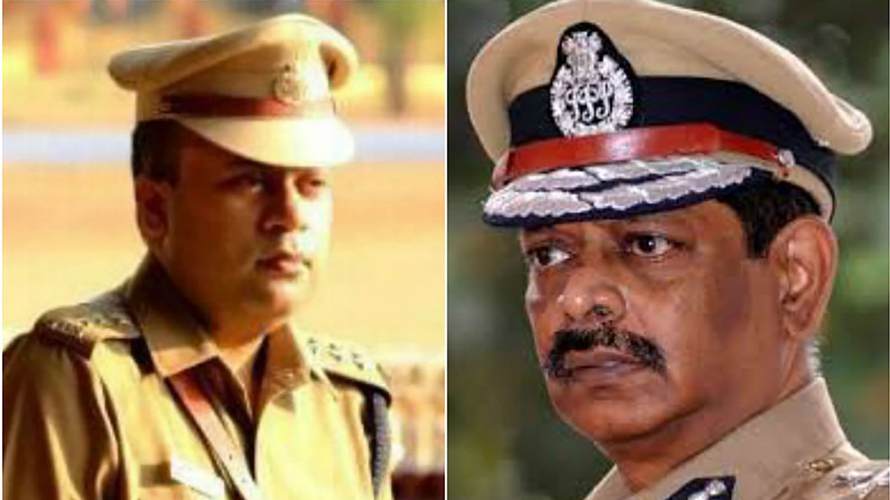 Former DGP K Ramanujam is being accused of pushing  N Harish (left) to suicide. (Photo: The News Minute)