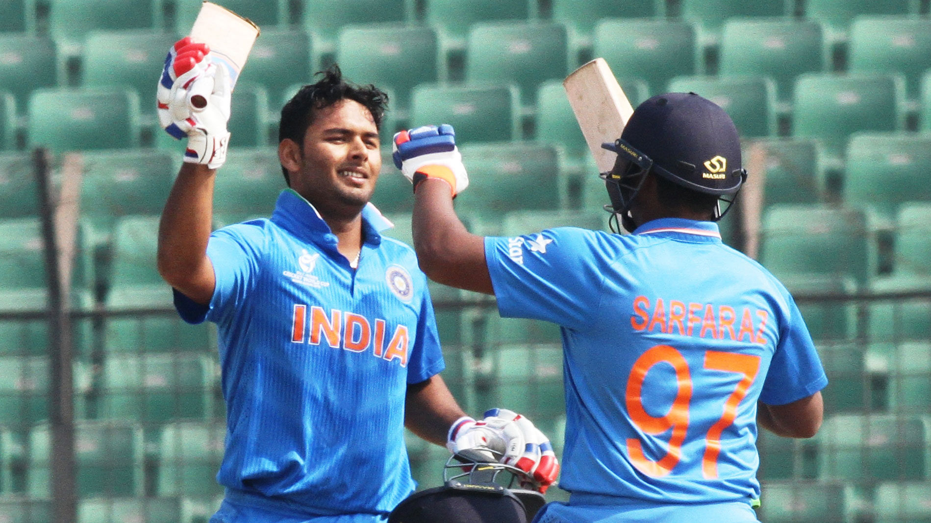 Rishabh Pant in his stand of 111 during the QF. (Photo: ICC)