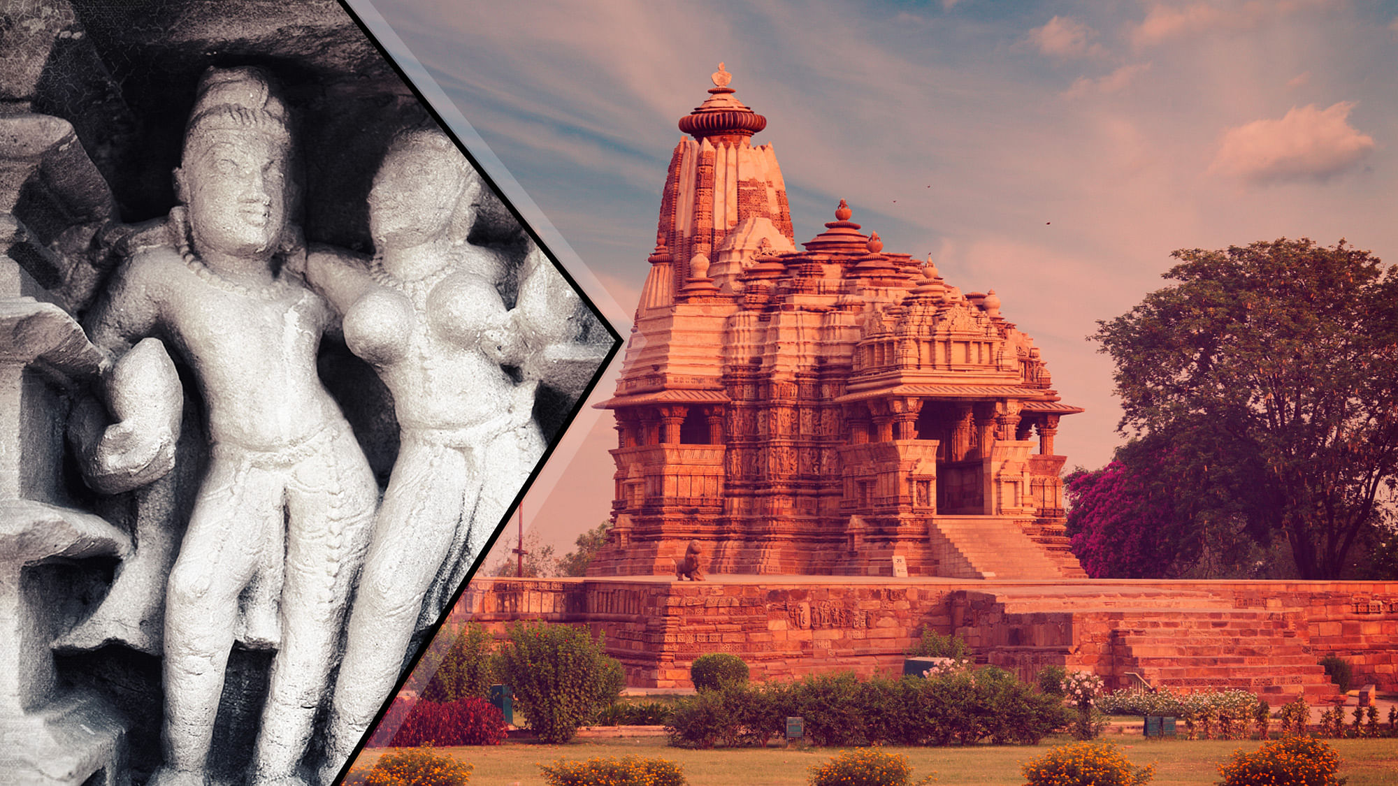 According to an audio guide, only a tenth of Khajuraho’s sculptures are explicit in nature.&nbsp;(Photo: iStock/Altered by <b>The Quint</b>)