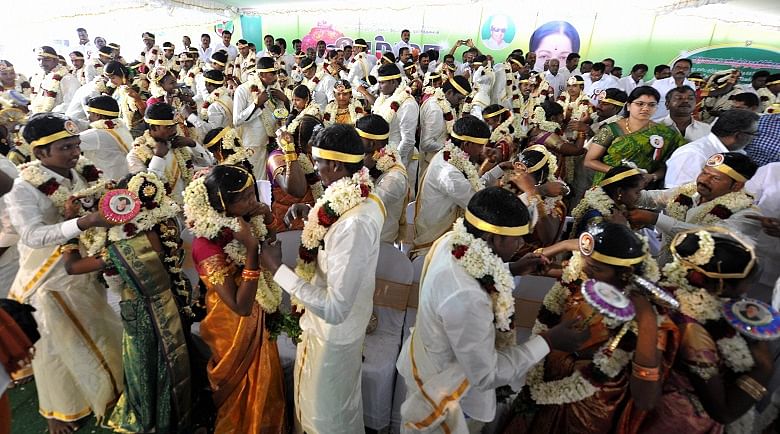  While Amma was not present in person to bless the newly weds, her presence was more than evident at the occasion.