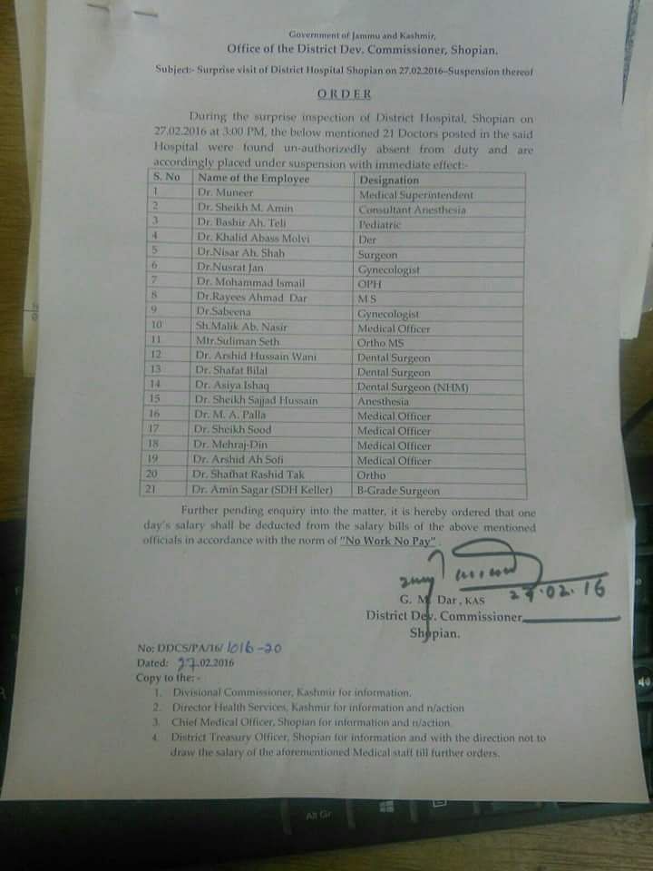 After a report by The Quint on the absymal state of a government hospital in Shopian, 21 doctors have been suspended.
