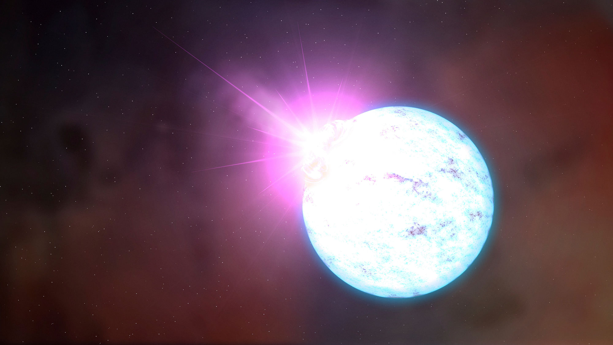 An artist’s rendering of an outburst on an ultra-magnetic neutron star also called a magnetar is shown in this handout provided by NASA on February 10, 2016. (Photo: Reuters) 