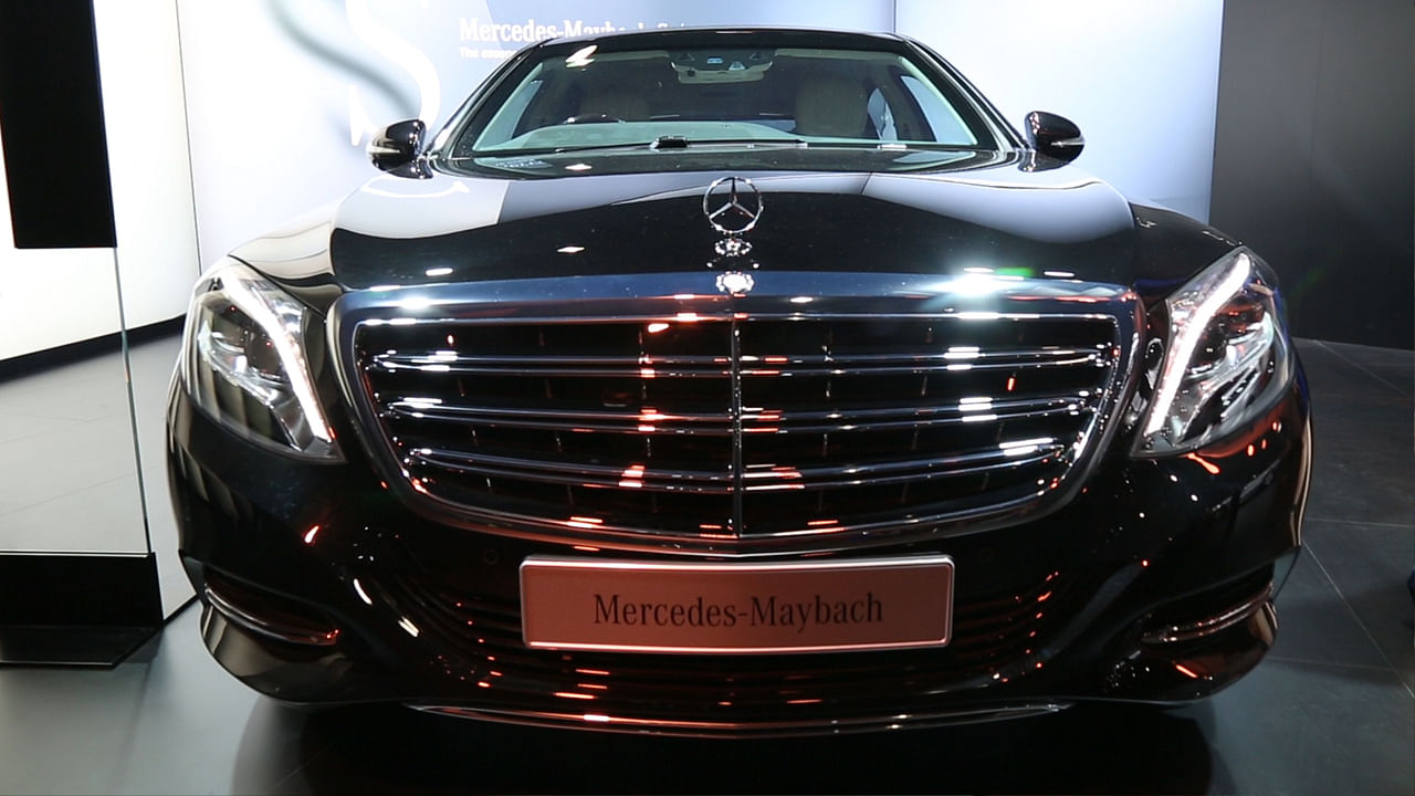 The Mercedes-Maybach S600 Guard on display at the Delhi Auto Expo 2016. (Photo: <b>The Quint</b>)