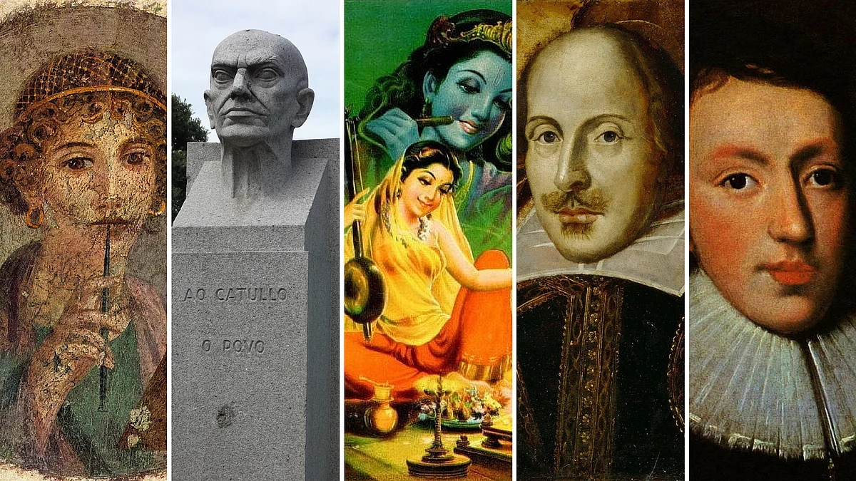 Sappho, Catullus, Mirabai, Shakespeare and Milton. (Photo: <b>The Quint</b>)
