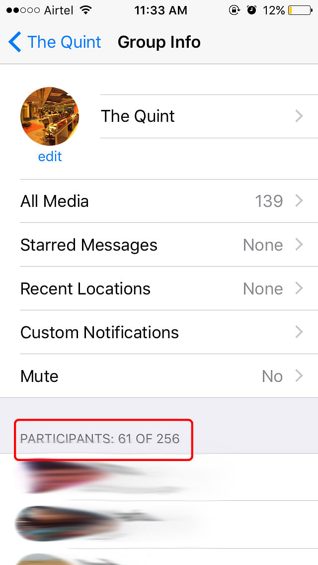 

Whatsapp has silently pushed an update  that allows the app to  support 256 members in groups. 